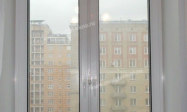 Белое пластиковое окно, двойная створка, Москва